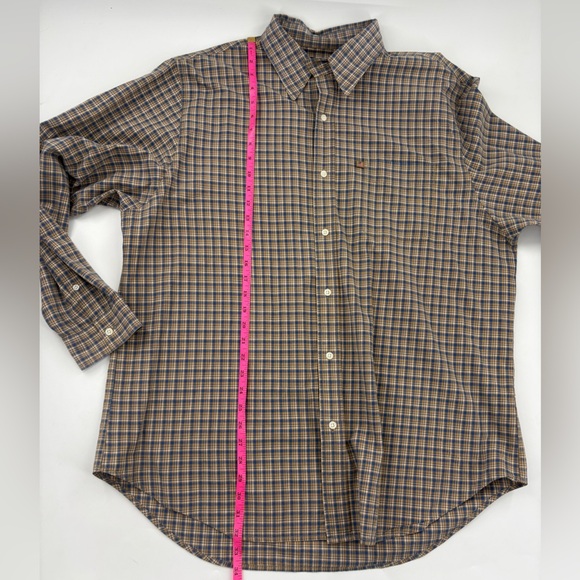 Polo Jeans Ralph Lauren Beige and Blue Checkered button down shirt - Picture 8 of 9